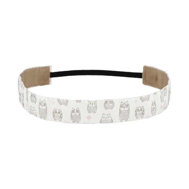 Pattern with owls athletic headband (Front)