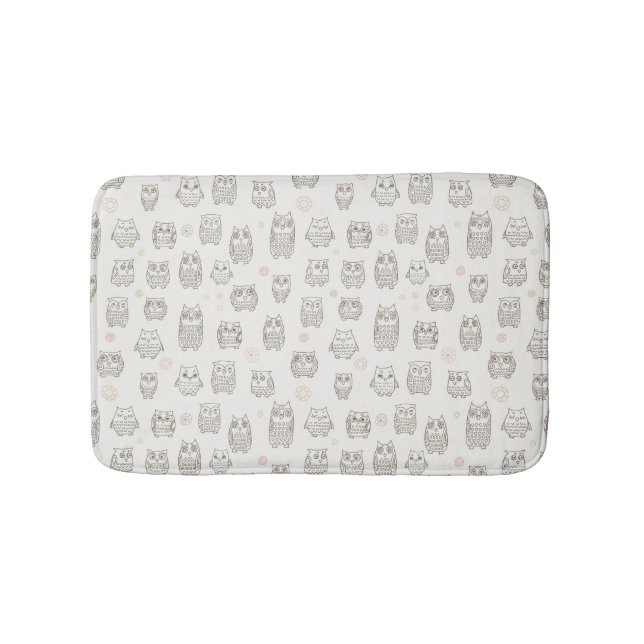 Pattern with owls bathroom mat (Front)