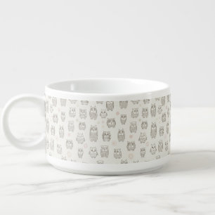 Pattern with owls bowl