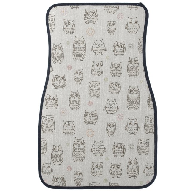 Pattern with owls car mat (Front)