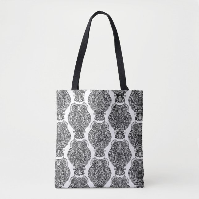 Pattern With Owls Doodle 2 Tote Bag (Front)