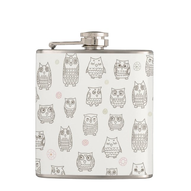 Pattern with owls flask (Front)