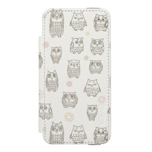Pattern with owls wallet case for iPhone SE/5/5s