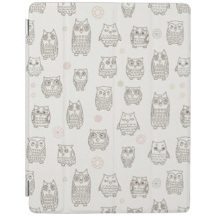 Pattern with owls iPad smart cover