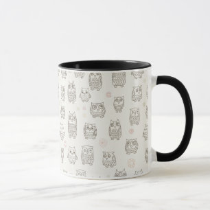 Pattern with owls mug