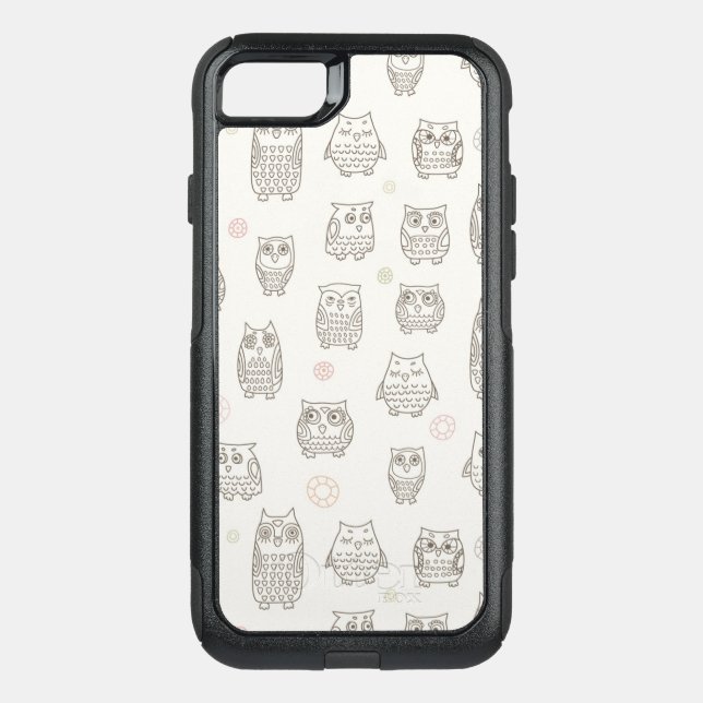 Pattern with owls otterbox iPhone case (Back)