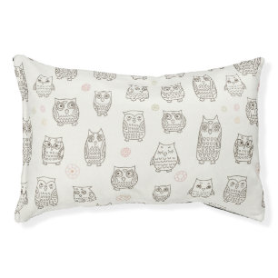 Pattern with owls pet bed