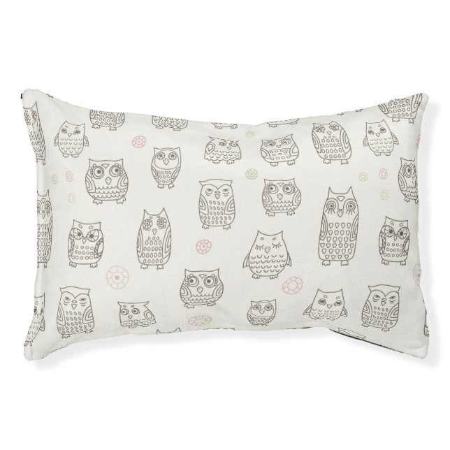 Pattern with owls pet bed (Front)