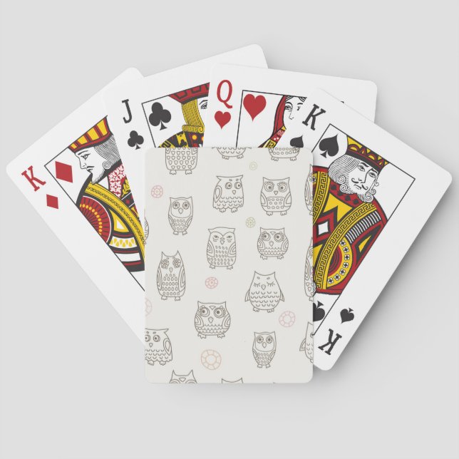 Pattern with owls poker cards (Back)