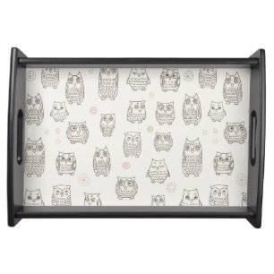 Pattern with owls serving tray