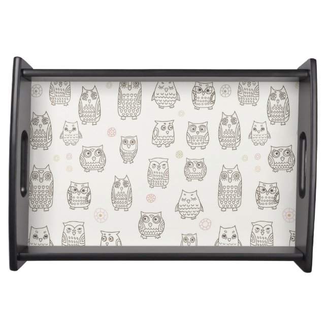 Pattern with owls serving tray (Front)