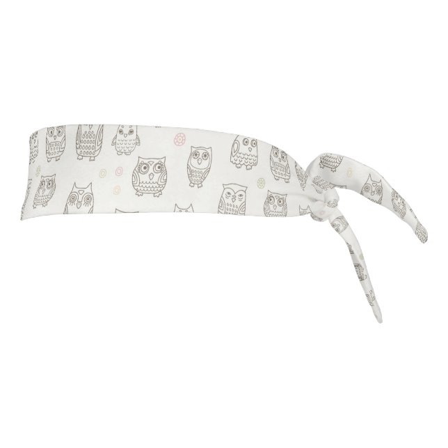 Pattern with owls tie headband (Rotate 90)