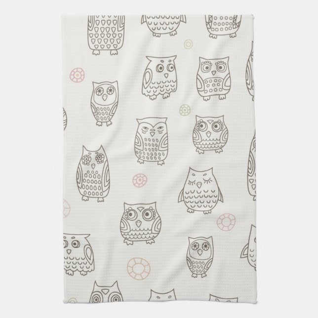 Pattern with owls towel (Vertical)