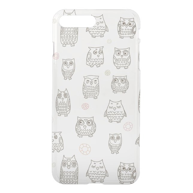 Pattern with owls uncommon iPhone case (Back)