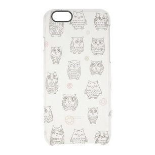Pattern with owls clear iPhone 6/6S case