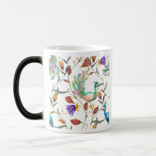  Pattern with peacock and flowers  peacock  Color Morph Mug