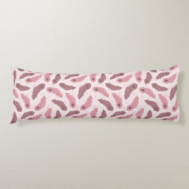 pattern with peacock feathers body pillow (Front)