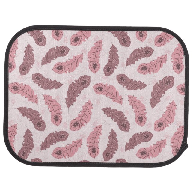 pattern with peacock feathers car floor mat (Rear)