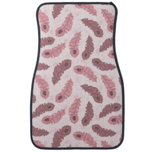 pattern with peacock feathers car floor mat