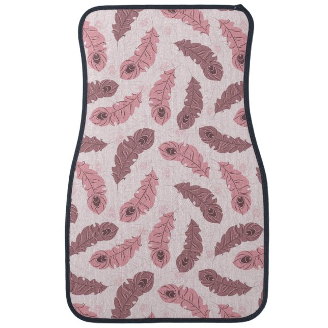 pattern with peacock feathers car floor mat (Front)