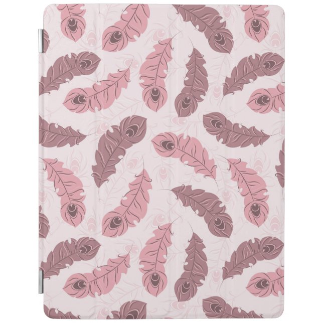 pattern with peacock feathers iPad smart cover (Front)