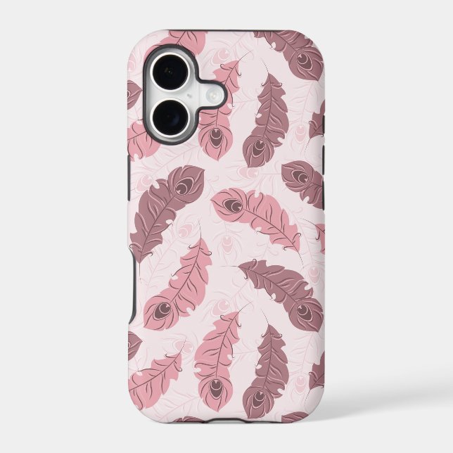 pattern with peacock feathers iphone case (Back)