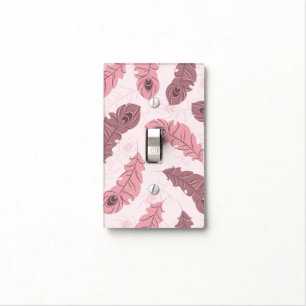 pattern with peacock feathers light switch cover