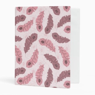 pattern with peacock feathers mini binder