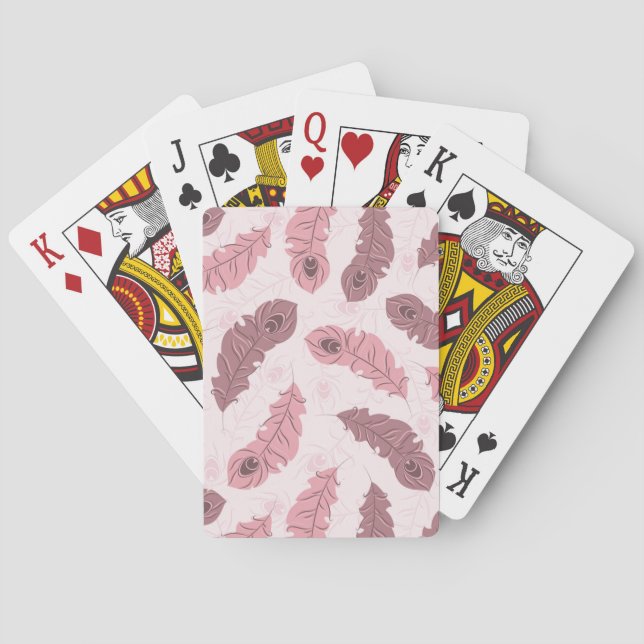 pattern with peacock feathers poker cards (Back)