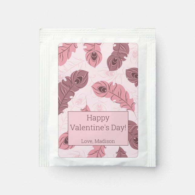 pattern with peacock feathers tea bag drink mix (Front)