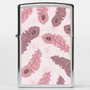 pattern with peacock feathers zippo lighter
