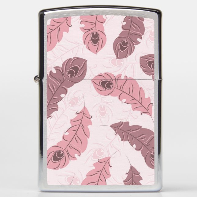pattern with peacock feathers zippo lighter (Front)