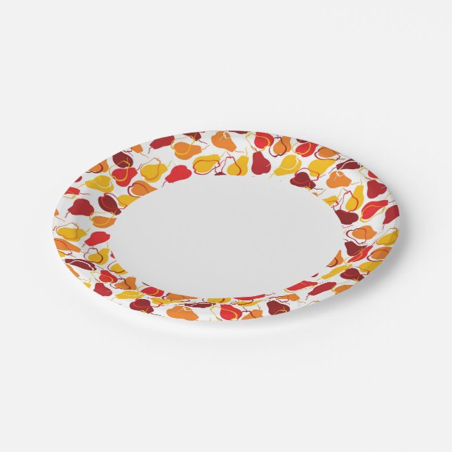 Pattern with pears paper plates (Angled)