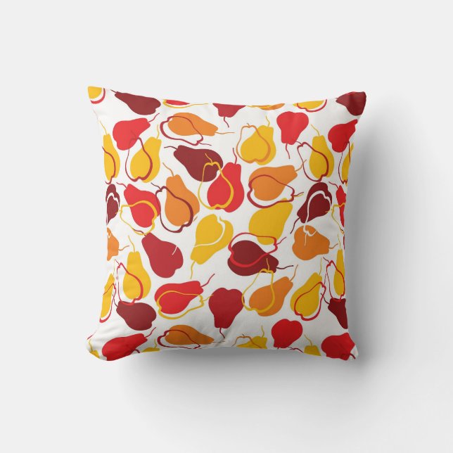 Pattern with pears throw pillow (Front)