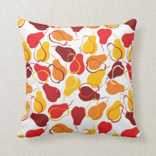 Pattern with pears throw pillow