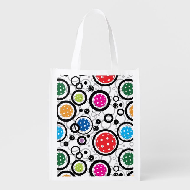 Pattern with Pickleballs  Grocery Bag (Front)