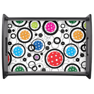 Pattern with Pickleballs Serving Tray