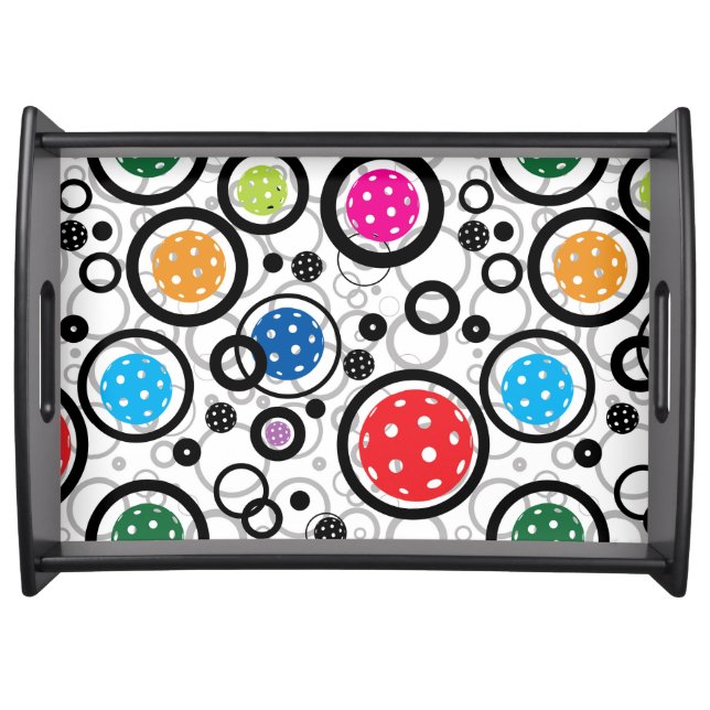 Pattern with Pickleballs   Serving Tray (Front)