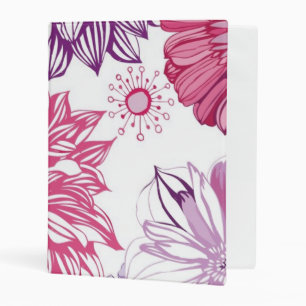 Pattern with pink asters and dahlia mini binder