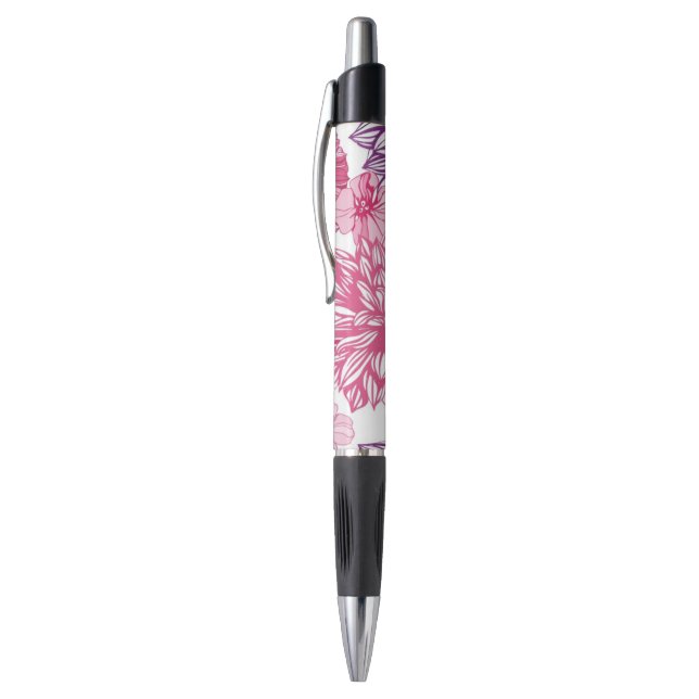 Pattern with pink asters and dahlia pen (Top (Vertical))