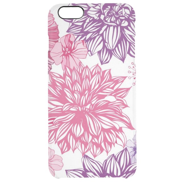 Pattern with pink asters and dahlia uncommon iPhone case (Back)