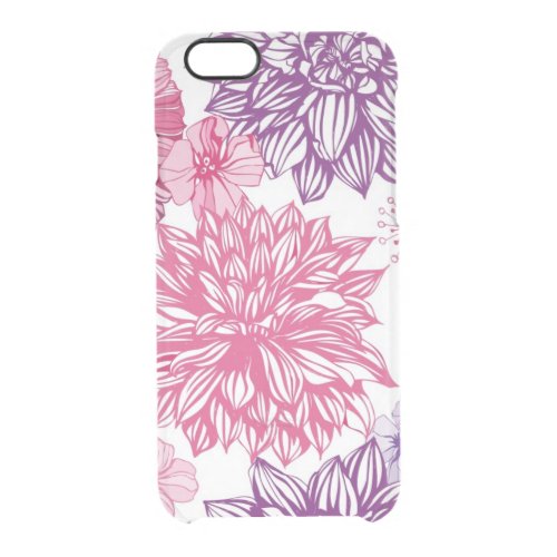 Pattern with pink asters and dahlia clear iPhone 66S case