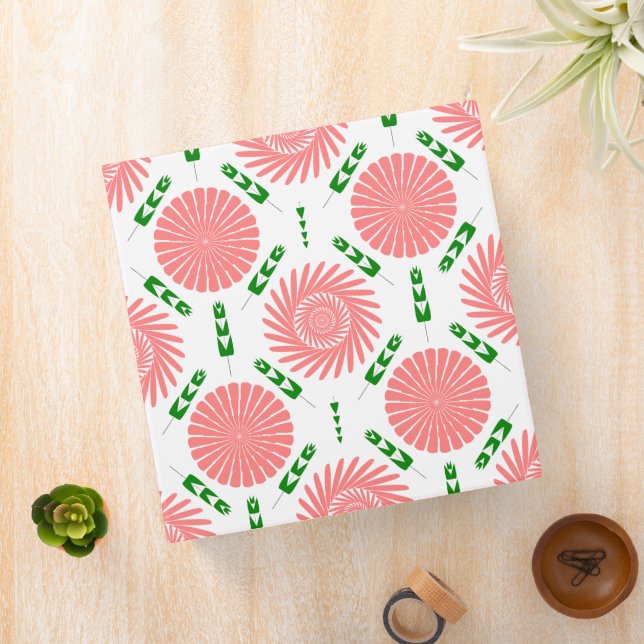  pattern with pink flowers  3 ring binder (In Situ)