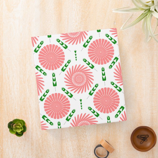  pattern with pink flowers  3 ring binder (In Situ)