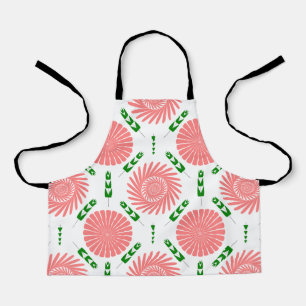 pattern with pink flowers apron