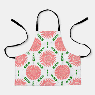  pattern with pink flowers  apron