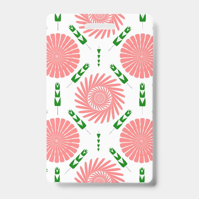  pattern with pink flowers   badge (Front)