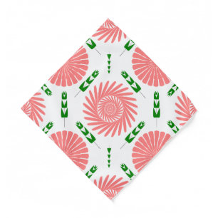 pattern with pink flowers bandana