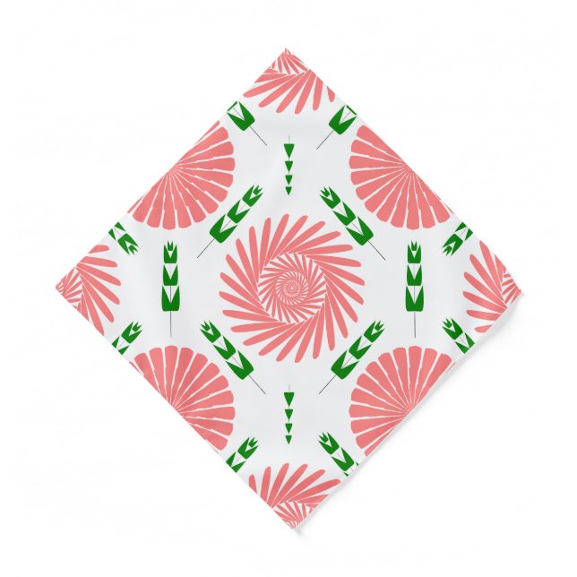  pattern with pink flowers  bandana (Front)