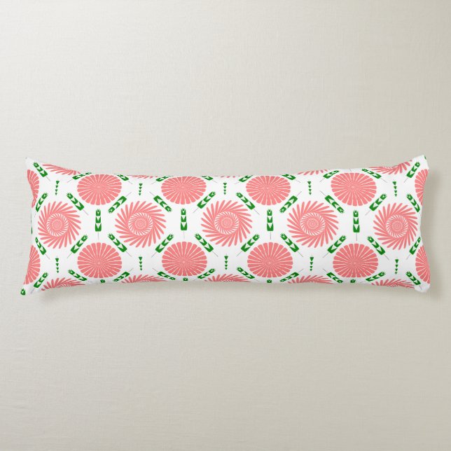  pattern with pink flowers   body pillow (Front)
